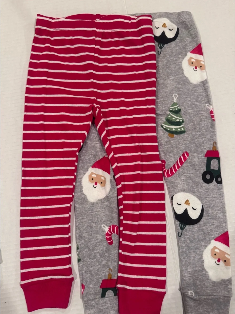 Kids Red Santa Stripe Pajama Set - Holiday Sleepwear 2T